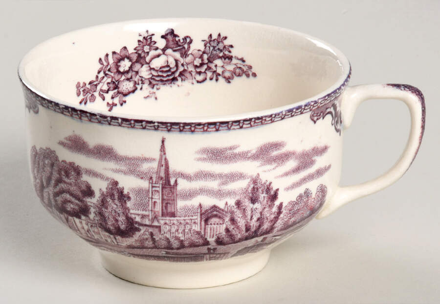 Old Britain Castles Lavender (Not Ribbed) Flat Cup by Johnson Brothers-1
