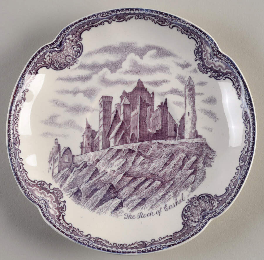 Old Britain Castles Lavender (Not Ribbed) Saucer for Cream Soup Bowl by Johnson Brothers-1