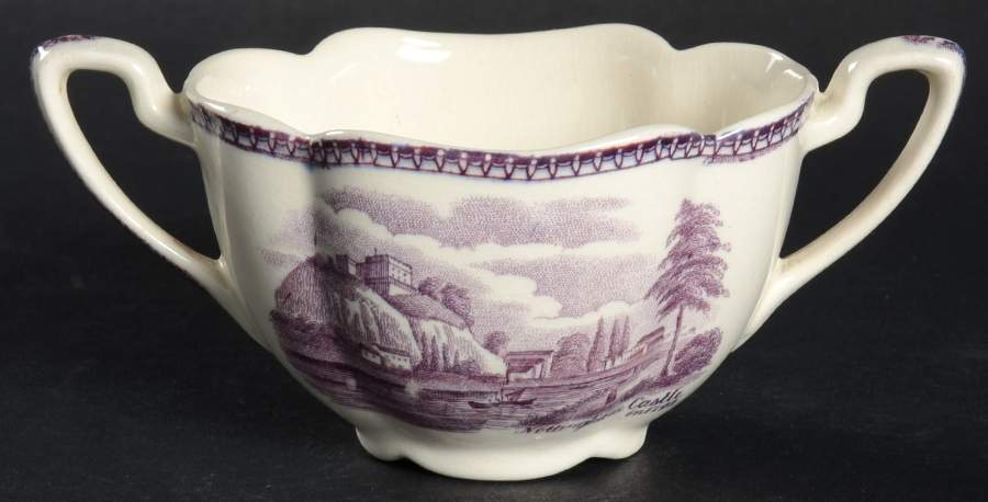 Old Britain Castles Lavender (Not Ribbed) Mini Open Sugar Bowl by Johnson Brothers-1