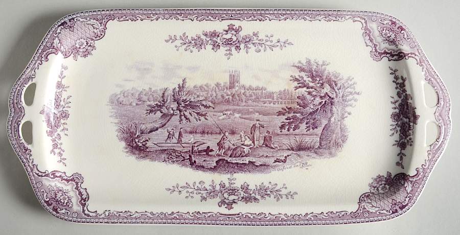 Old Britain Castles Lavender (Not Ribbed) Large Sandwich Tray by Johnson Brothers-1