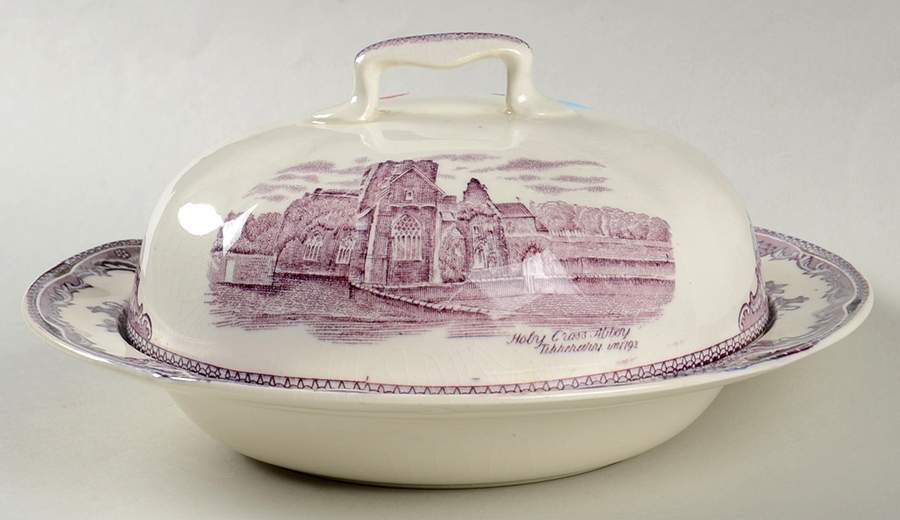 Old Britain Castles Lavender (Not Ribbed) Round Covered Butter by Johnson Brothers-1