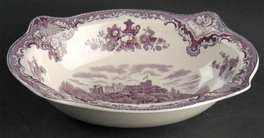 Old Britain Castles Lavender (Not Ribbed) 9" Oval Vegetable Bowl by Johnson Brothers-1