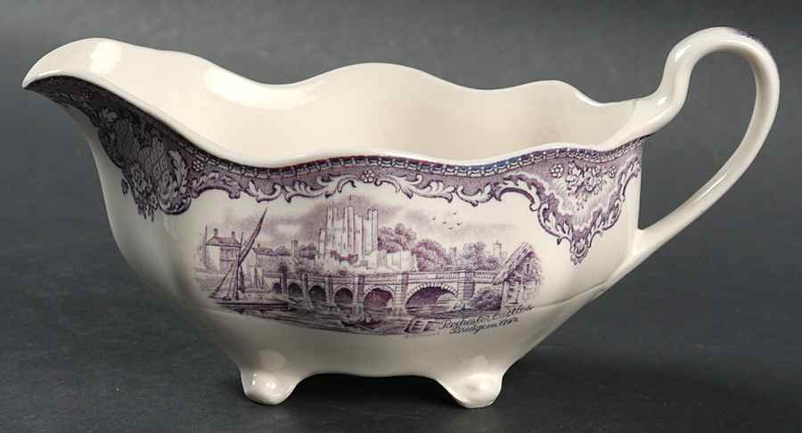 Old Britain Castles Lavender (Not Ribbed) Gravy Boat by Johnson Brothers-1