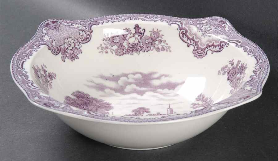 Old Britain Castles Lavender (Not Ribbed) 8" Round Vegetable Bowl by Johnson Brothers-1