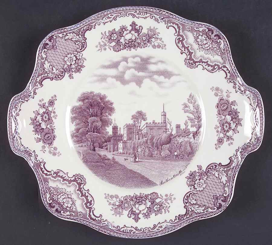 Old Britain Castles Lavender (Not Ribbed) Square Handled Cake Plate by Johnson Brothers-1