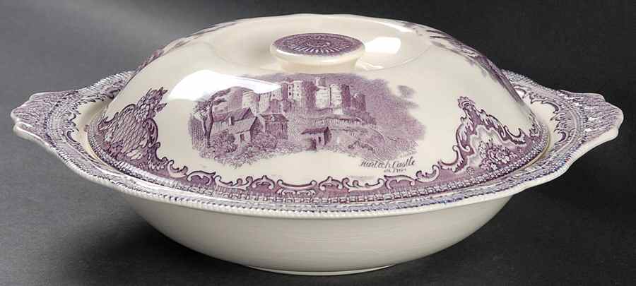 Old Britain Castles Lavender (Not Ribbed) Round Covered Vegetable by Johnson Brothers-1