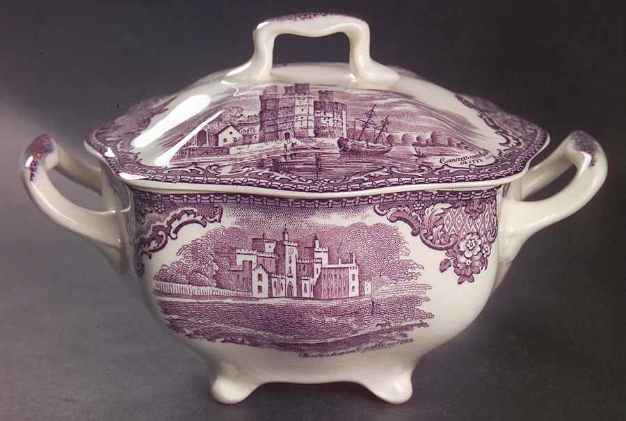 Old Britain Castles Lavender (Not Ribbed) Sugar Bowl & Lid by Johnson Brothers-1