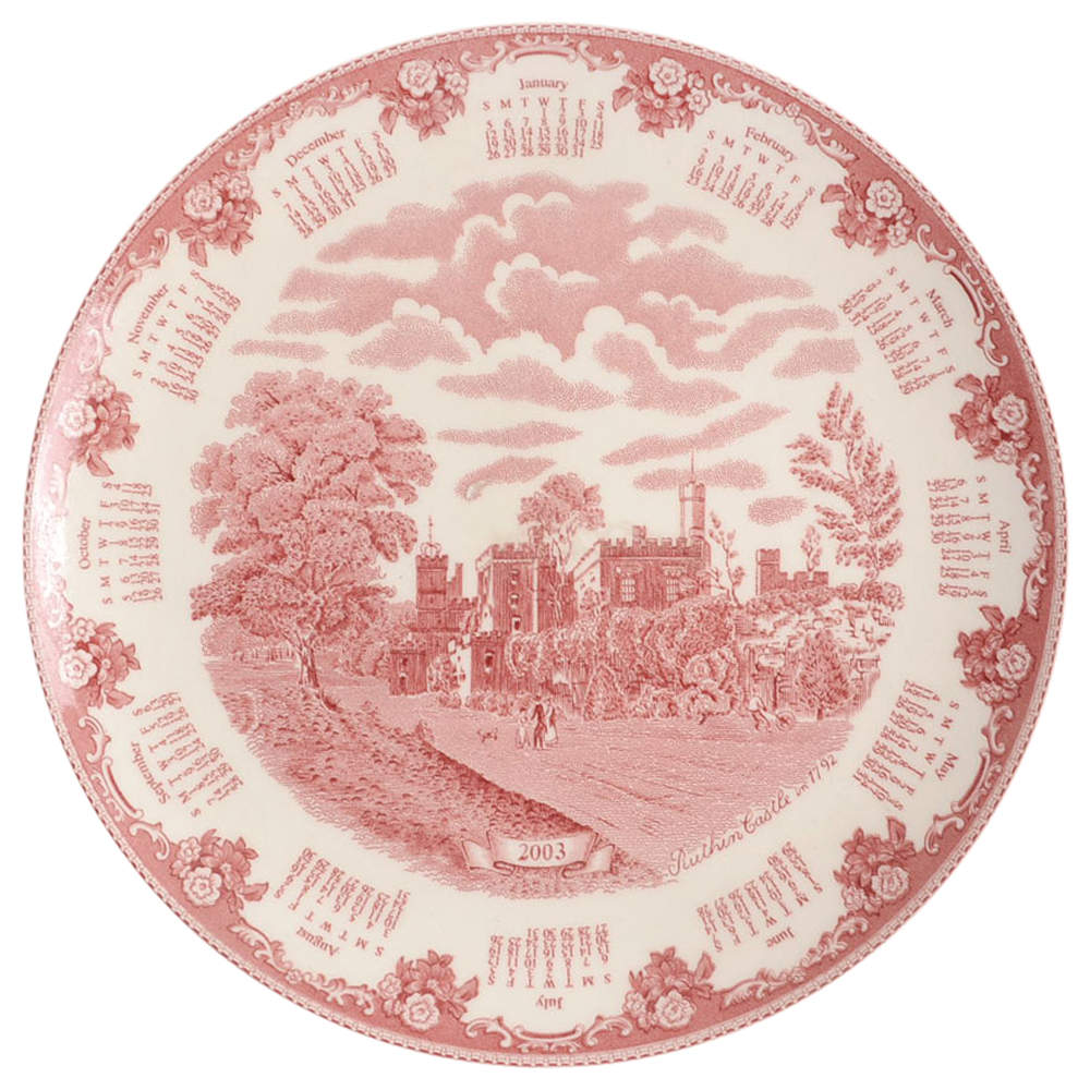 Old Britain Castles Pink (No Crown Made England) "2003" Calendar Plate by Johnson Brothers-1