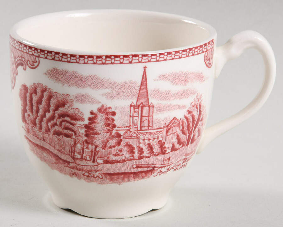 Old Britain Castles Pink (No Crown Made England) Flat Cup by Johnson Brothers-1