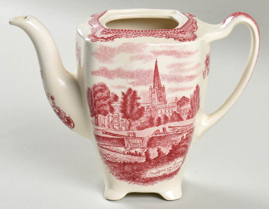 Old Britain Castles Pink (No Crown Made England) Mini Coffee Pot No Lid by Johnson Brothers-1