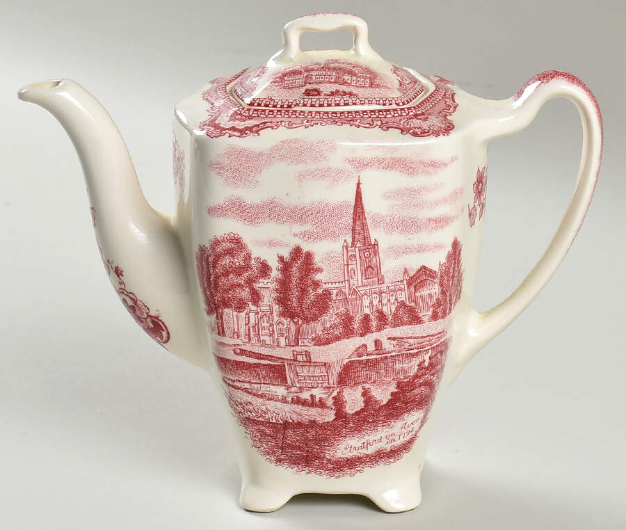Old Britain Castles Pink (No Crown Made England) Mini Coffee Pot & Lid by Johnson Brothers-1