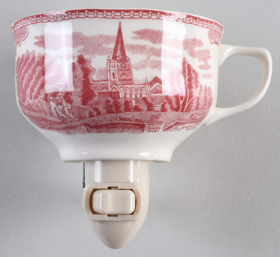 Old Britain Castles Pink (No Crown Made England) 1 5/8" + cup (H) Night Light/Cup HC by Johnson Brothers-1