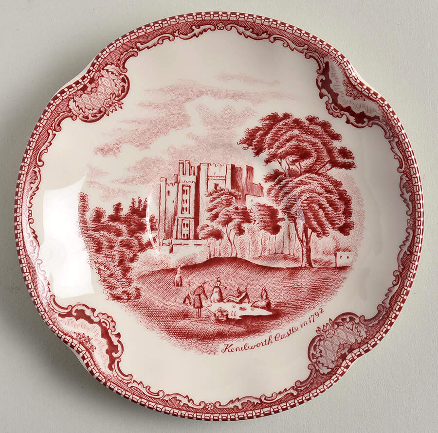 Old Britain Castles Pink (No Crown Made England) Saucer for Flat Cup by Johnson Brothers-1