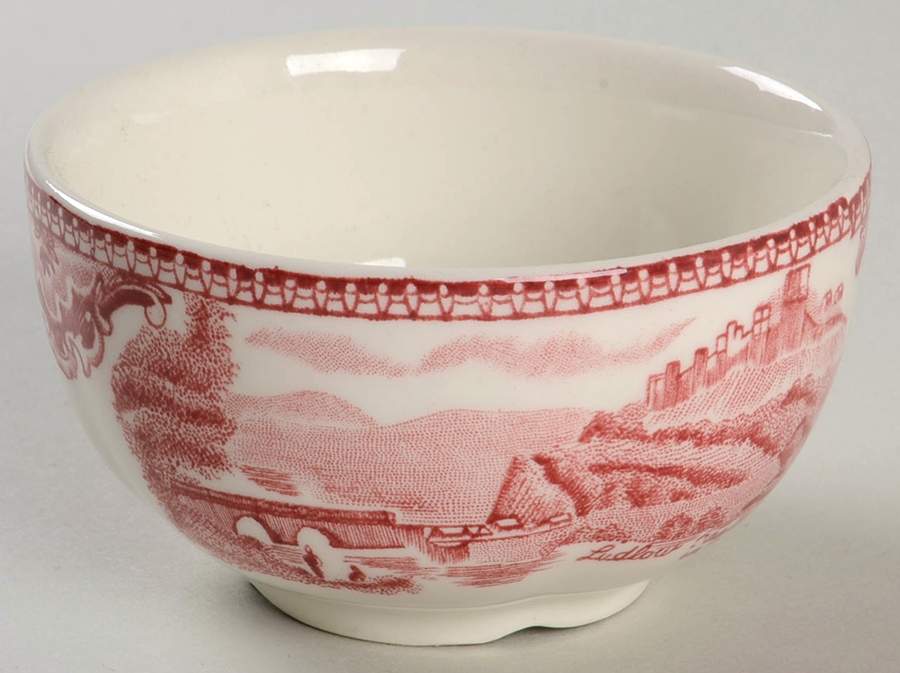 Old Britain Castles Pink (No Crown Made England) Mini Rice/Open Sugar Bowl by Johnson Brothers-1