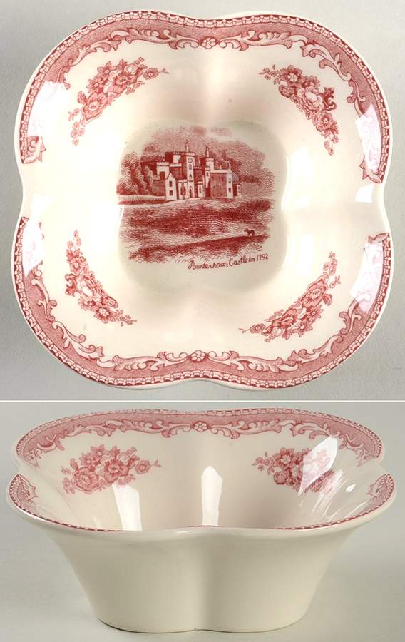 Old Britain Castles Pink (No Crown Made England) Open Candy Dish by Johnson Brothers-1