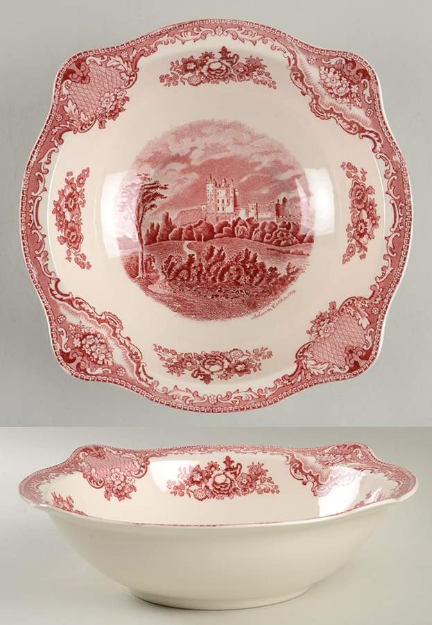 Old Britain Castles Pink (No Crown Made England) 10" Round Vegetable Bowl by Johnson Brothers-1