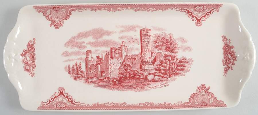 Old Britain Castles Pink (No Crown Made England) Rectangular Tray by Johnson Brothers-1