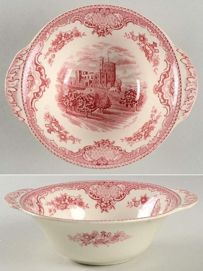Old Britain Castles Pink (No Crown Made England) Lugged Cereal Bowl by Johnson Brothers-1