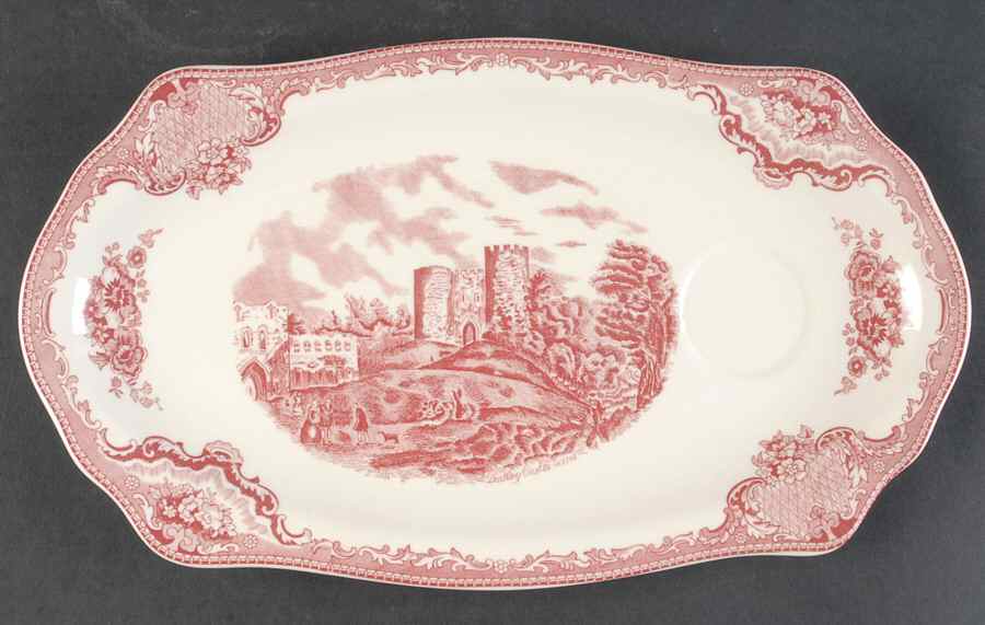Old Britain Castles Pink (No Crown Made England) Snack Plate by Johnson Brothers-1