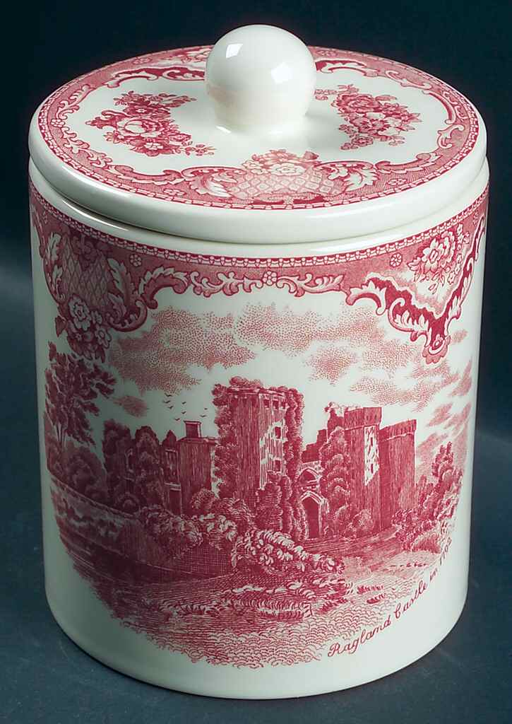 Old Britain Castles Pink (England 1883 Stamp) 5" Storage Jar & Lid by Johnson Brothers-1