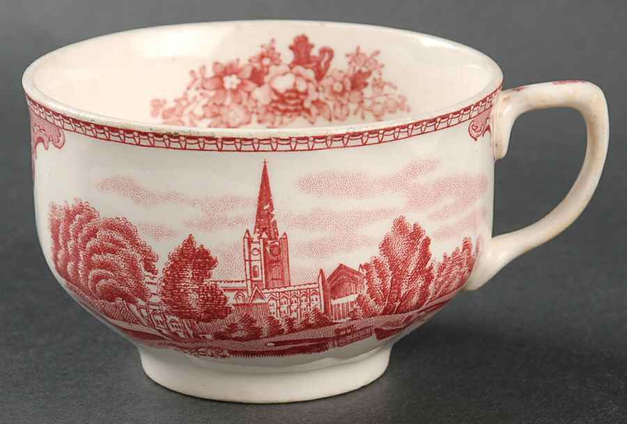 Old Britain Castles Pink (No Crown Made England) Footed Cup by Johnson Brothers-1