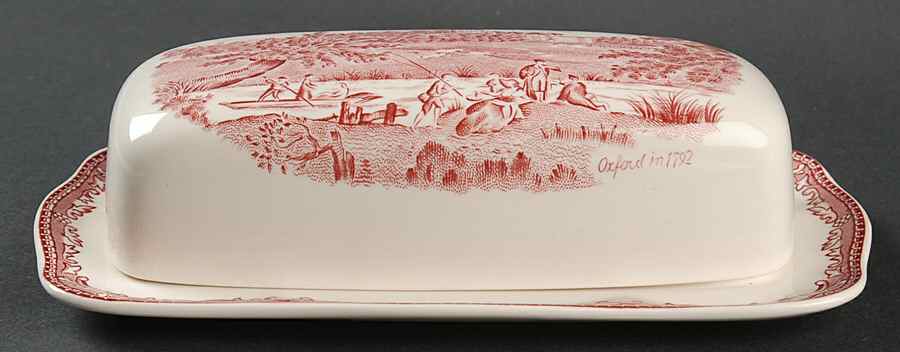 Old Britain Castles Pink (No Crown Made England) 1/4 Lb Covered Butter by Johnson Brothers-1