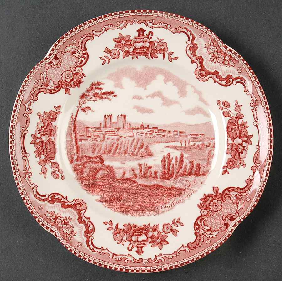 Old Britain Castles Pink (No Crown Made England) Dessert/Pie Plate by Johnson Brothers-1