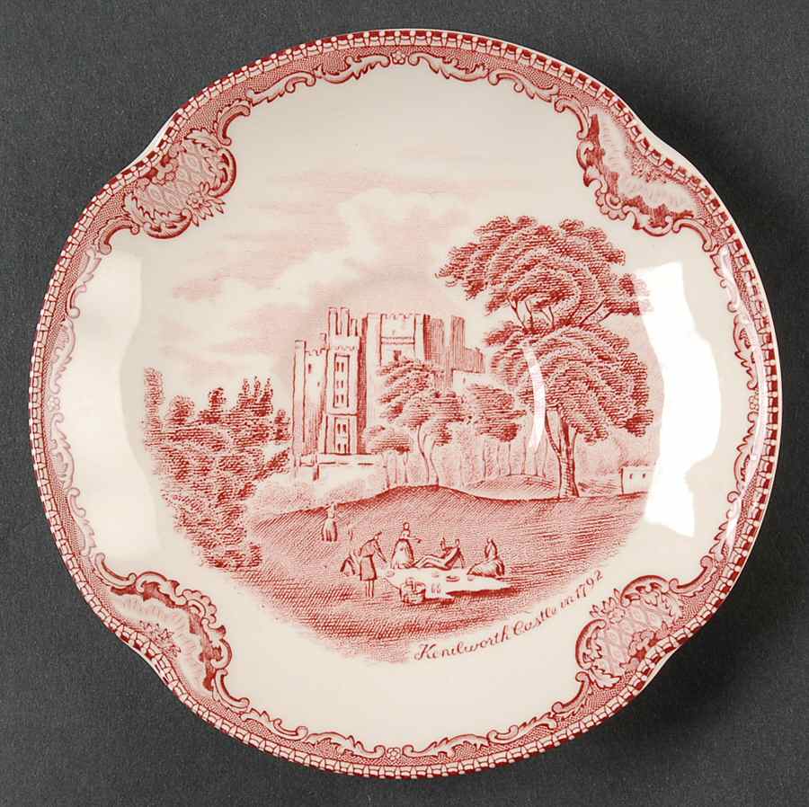 Old Britain Castles Pink (No Crown Made England) Saucer for Footed Cup by Johnson Brothers-1