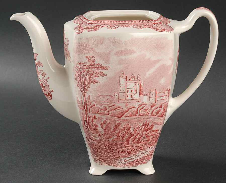 Old Britain Castles Pink (No Crown Made England) Small Coffee Pot No Lid by Johnson Brothers-1