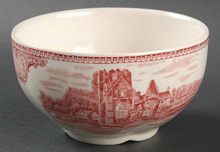 Old Britain Castles Pink (No Crown Made England) Open Rice/Sugar Bowl by Johnson Brothers-1