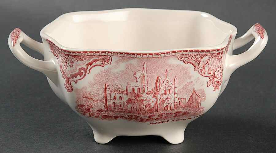 Old Britain Castles Pink (No Crown Made England) Sugar Bowl No Lid by Johnson Brothers-1