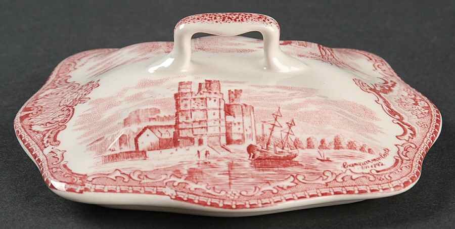 Old Britain Castles Pink (No Crown Made England) Lid for Sugar Bowl by Johnson Brothers-1
