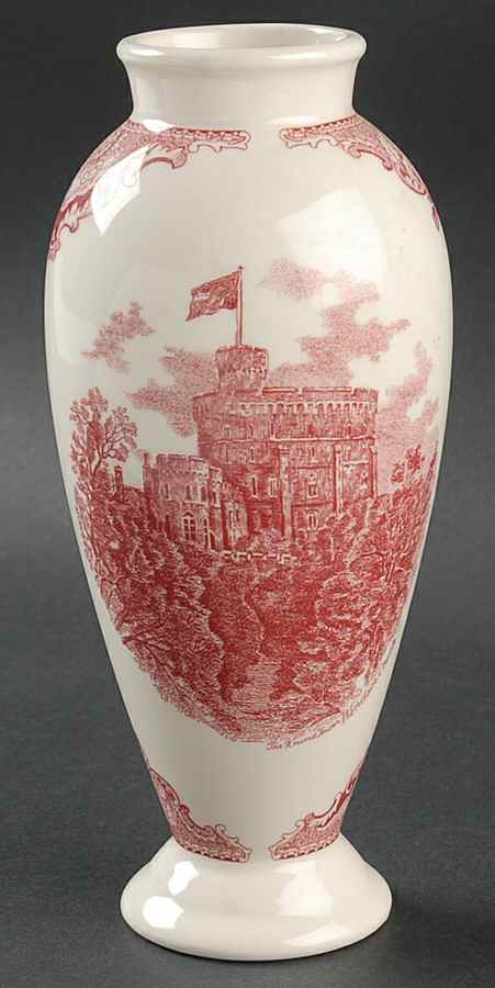 Old Britain Castles Pink (No Crown Made England) 7" Vase by Johnson Brothers-1