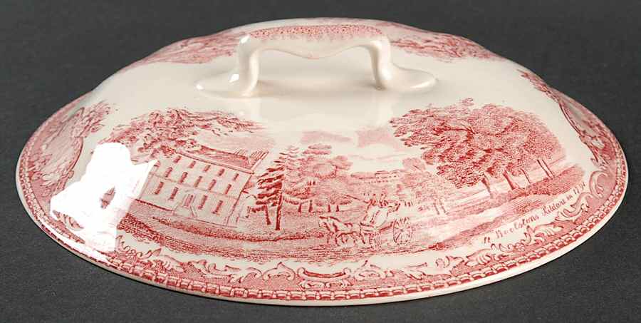 Old Britain Castles Pink (No Crown Made England) Lid for Round Vegetable by Johnson Brothers-1