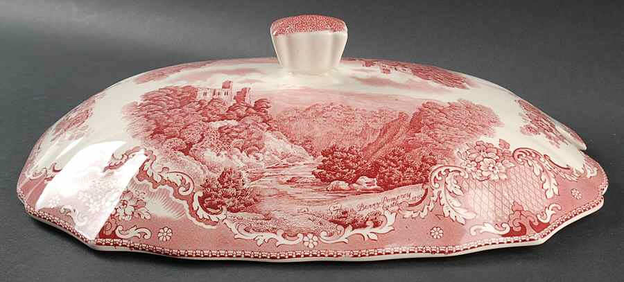 Old Britain Castles Pink (No Crown Made England) Lid for Rectangular Tureen by Johnson Brothers-1