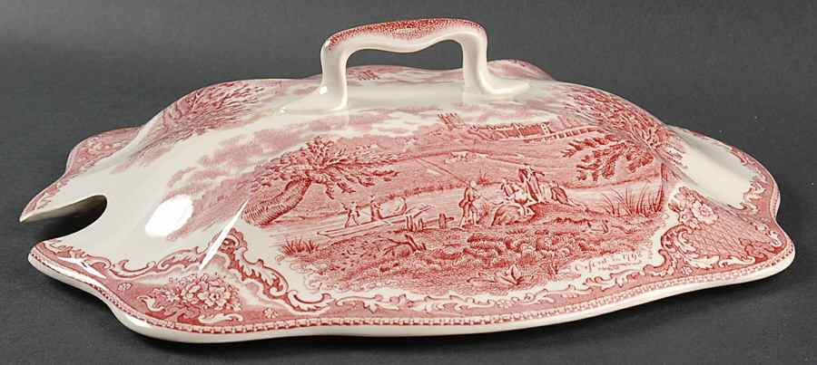 Old Britain Castles Pink (No Crown Made England) Lid for Rectangular Tureen by Johnson Brothers-1