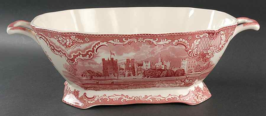 Old Britain Castles Pink (No Crown Made England) Rectangular Tureen No Lid by Johnson Brothers-1