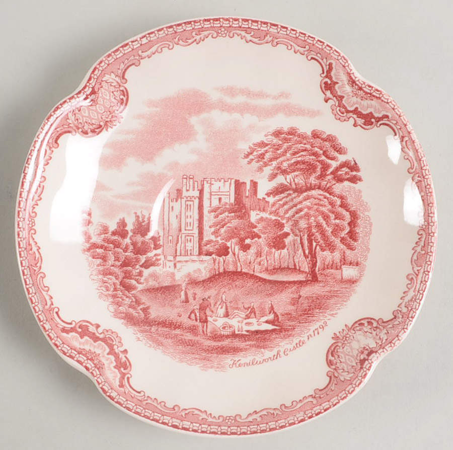 Old Britain Castles Pink (Crown Made In England) Saucer for Footed Cup by Johnson Brothers-1
