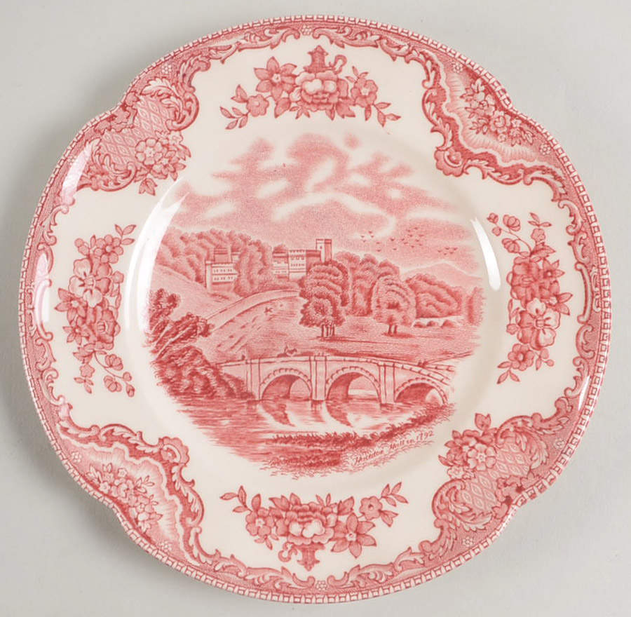 Old Britain Castles Pink (Crown Made In England) Bread & Butter Plate by Johnson Brothers-1