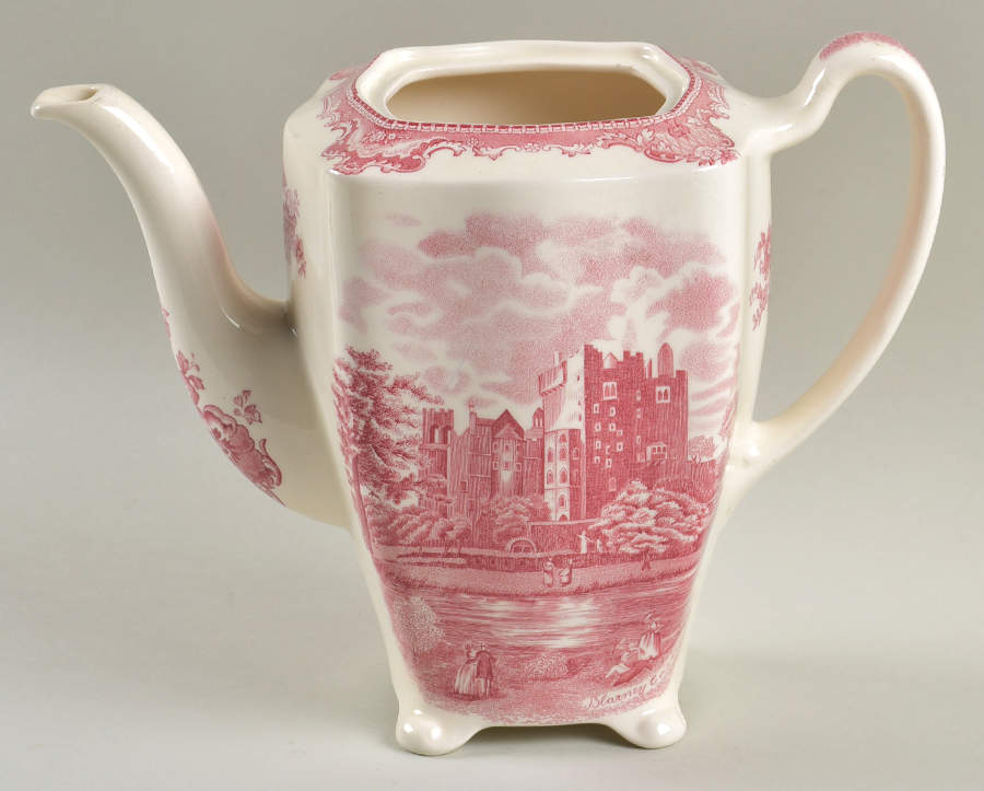 Old Britain Castles Pink (Crown Made In England) Coffee Pot No Lid by Johnson Brothers-1