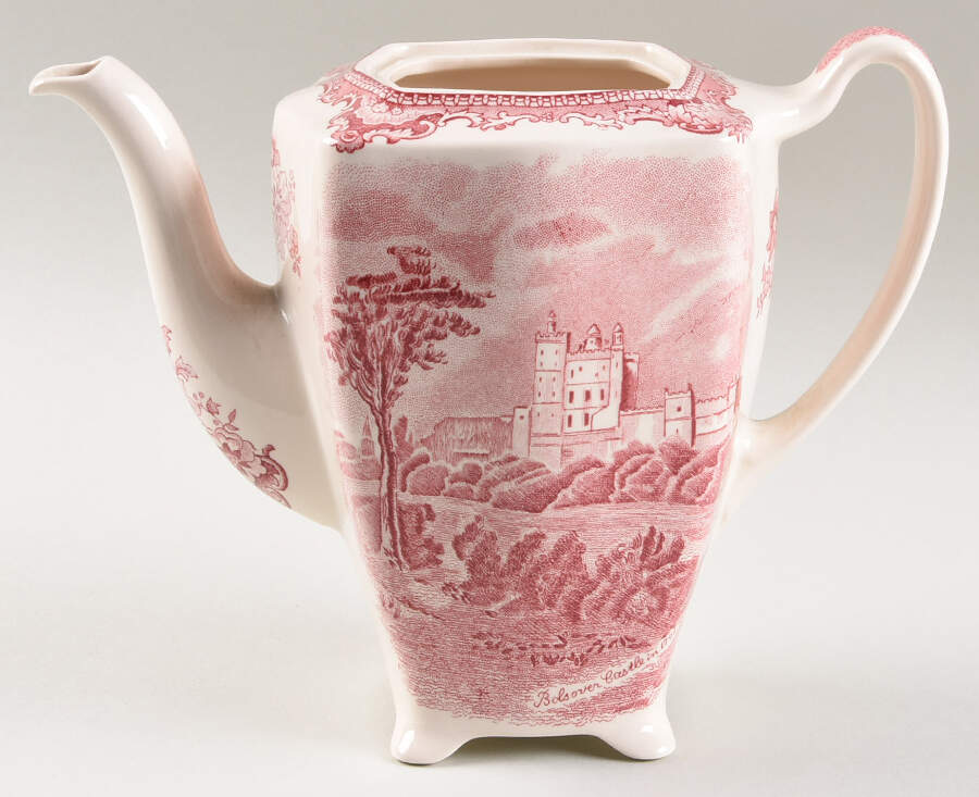 Old Britain Castles Pink (Crown Made In England) Coffee Pot No Lid by Johnson Brothers-1