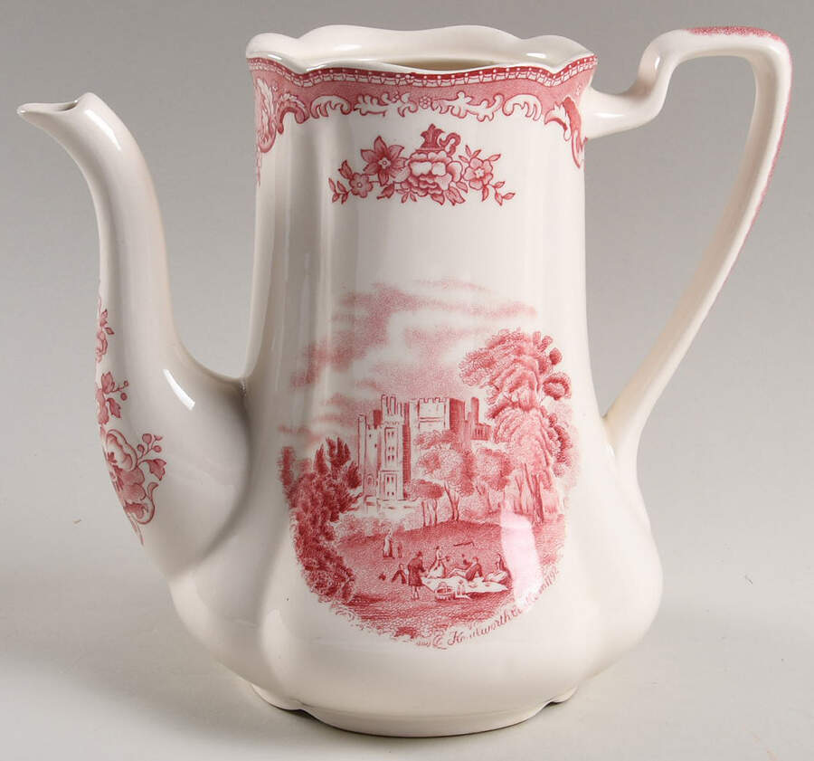 Old Britain Castles Pink (Crown Made In England) Coffee Pot No Lid by Johnson Brothers-1