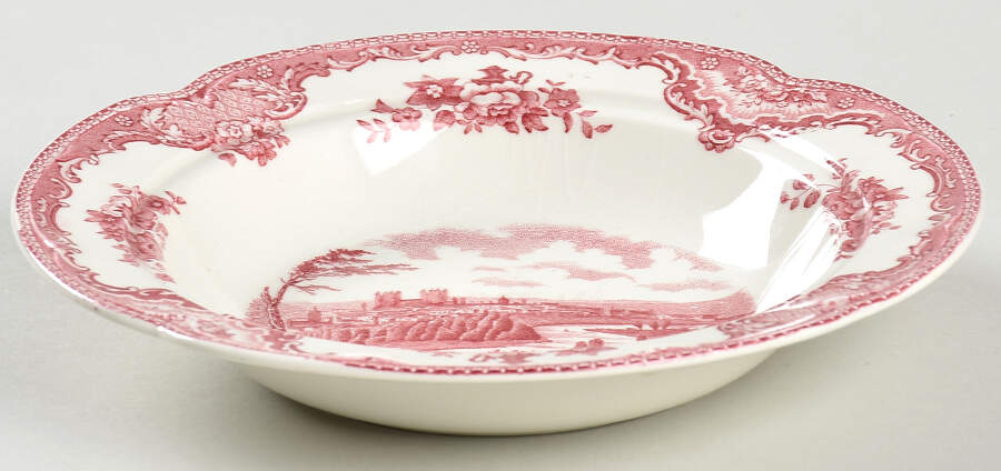 Old Britain Castles Pink (Crown Made In England) Round Butter No Lid by Johnson Brothers-1
