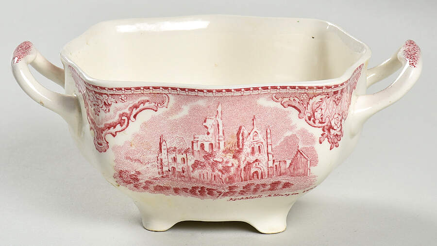 Old Britain Castles Pink (Crown Made In England) Sugar Bowl No Lid by Johnson Brothers-1