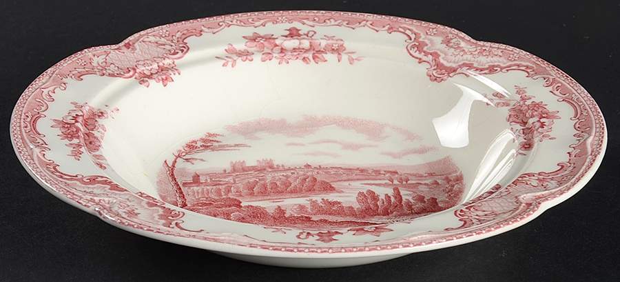 Old Britain Castles Pink (Crown Made In England) Round Butter No Lid by Johnson Brothers-1