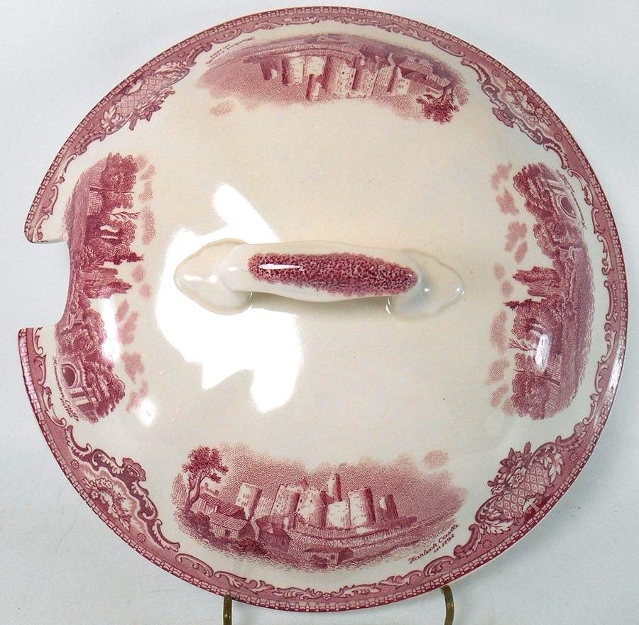 Old Britain Castles Pink (Crown Made In England) Lid for Large Round Vegetable by Johnson Brothers-1