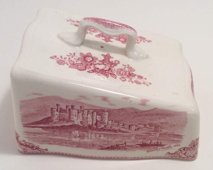 Old Britain Castles Pink (Crown Made In England) Cheese Dish Lid, Lid Only (Wedge) by Johnson Brothers-1