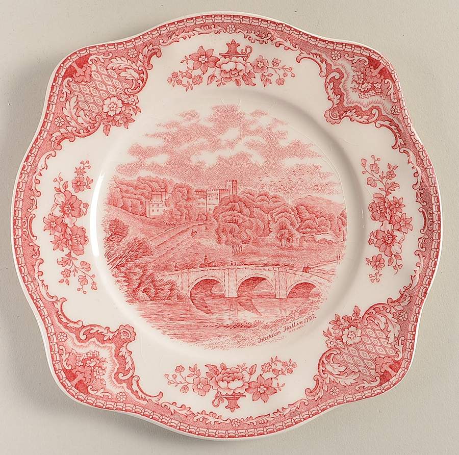 Old Britain Castles Pink (Crown Made In England) Square Bread & Butter Plate by Johnson Brothers-1