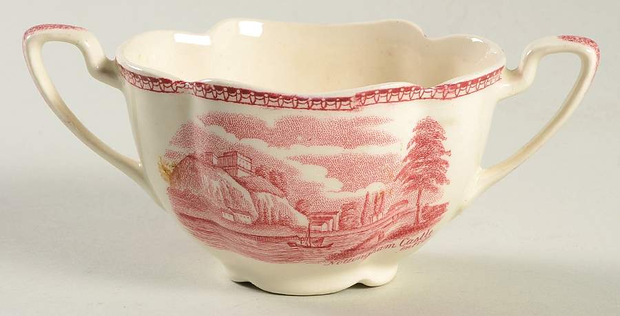 Old Britain Castles Pink (Crown Made In England) Mini Open Sugar Bowl by Johnson Brothers-1