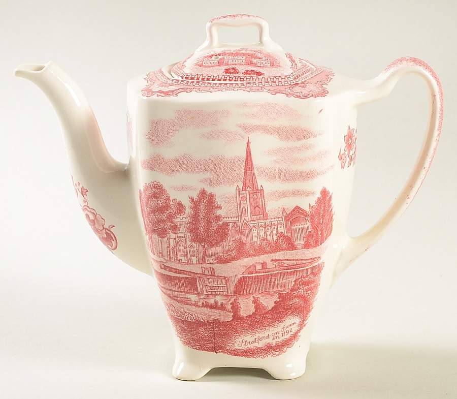 Old Britain Castles Pink (Crown Made In England) Mini Coffee Pot & Lid by Johnson Brothers-1